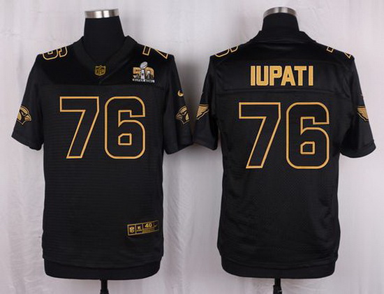 Nike Cardinals #76 Mike Iupati Pro Line Black Gold Collection Mens Stitched NFL Elite Jersey