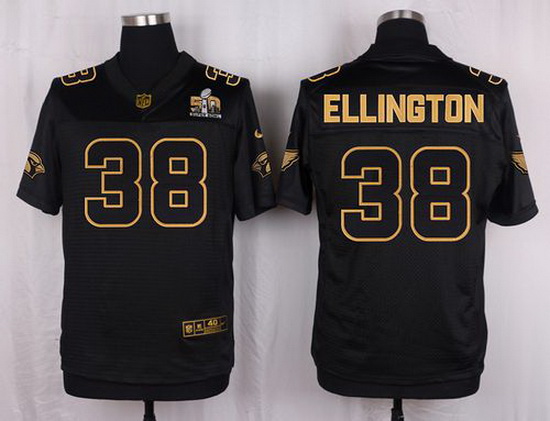 Nike Cardinals #38 Andre Ellington Pro Line Black Gold Collection Mens Stitched NFL Elite Jersey