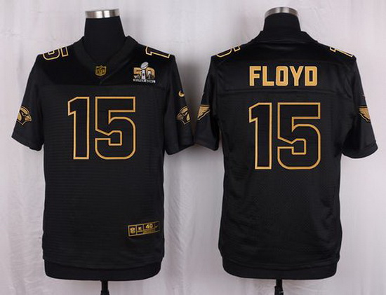 Nike Cardinals #15 Michael Floyd Pro Line Black Gold Collection Mens Stitched NFL Elite Jersey