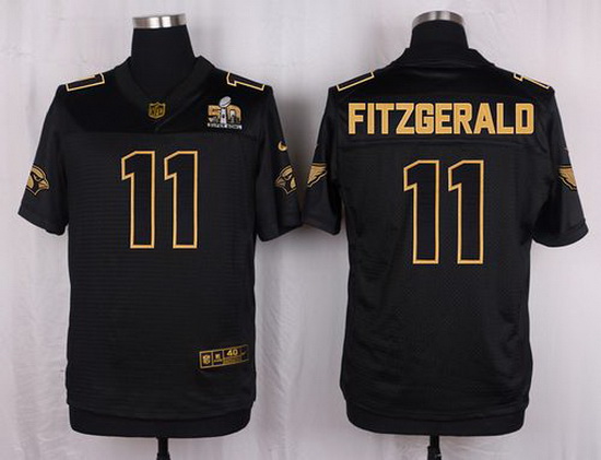 Nike Cardinals #11 Larry Fitzgerald Pro Line Black Gold Collection Mens Stitched NFL Elite Jersey