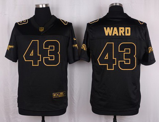 Nike Broncos #43 T J  Ward Black Mens Stitched NFL Elite Pro Line Gold Collection Jersey