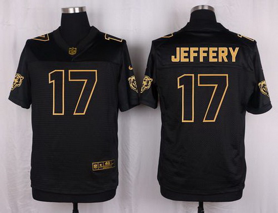 Nike Bears #17 Alshon Jeffery Black Mens Stitched NFL Elite Pro Line Gold Collection Jersey