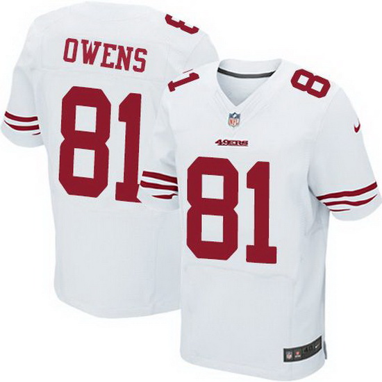 Nike 49ers #81 Terrell Owens White Mens Stitched NFL Elite Jersey