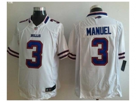 Nike Buffalo Bills 3 EJ Manuel white Game NFL Jersey