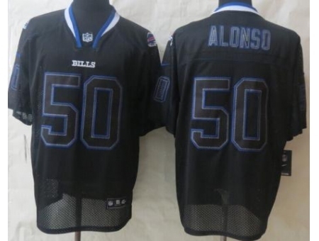 Nike Buffalo Bills 50 Kiko Alonso Black Elite Lights Out NFL Jersey