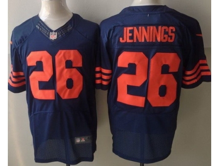 Nike Chicago Bears 26 Tim Jennings Blue Elite Orange Number NFL Jersey