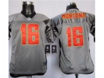 Nike Youth Washington Redskins #16 Joe Montana Grey Shadow Jerseys