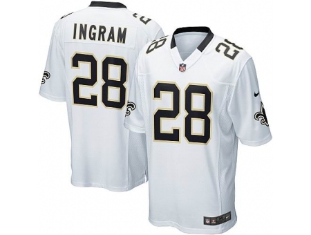 Nike New Orleans Saints 28 Mark Ingram White Game NFL Jersey