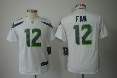 Youth Nike Seattle Seahawks 12# Fan White Color[Youth Limited Jerseys]