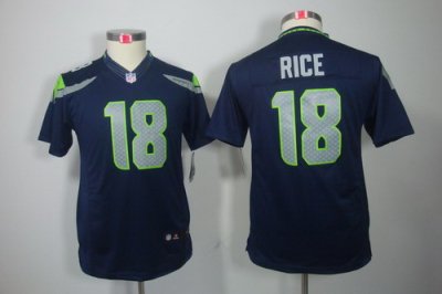 Youth Nike Seattle Seahawks 18# Sidney Rice Blue Color[Youth Limited Jerseys]