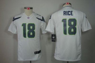 Youth Nike Seattle Seahawks 18# Sidney Rice White Color[Youth Limited Jerseys]