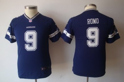 Youth Nike Dallas Cowboys 9# Tony Romo Blue Nike NFL Jerseys