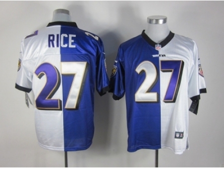 Nike Baltimore Ravens 27 Ray Rice Purple-White Elite Split NFL Jersey