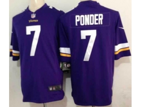 Nike Minnesota Vikings 7 Christian Ponder Purple Game NFL Jersey