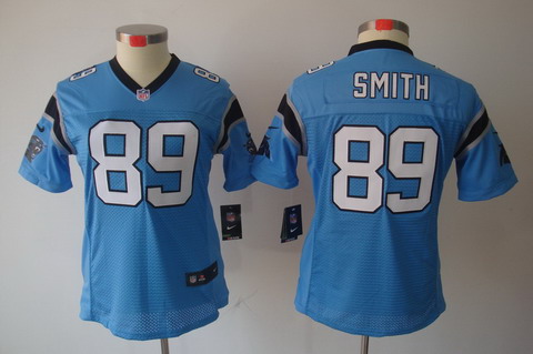 Nike Carolina Panthers #89 Steve Smith Blue[Women Limited Jerseys]