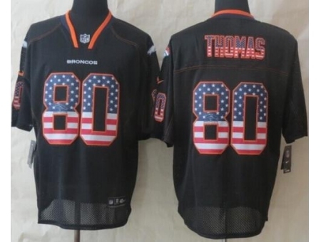 Nike Denver Broncos 80 Julius Thomas Black Elite USA Flag Fashion NFL Jersey