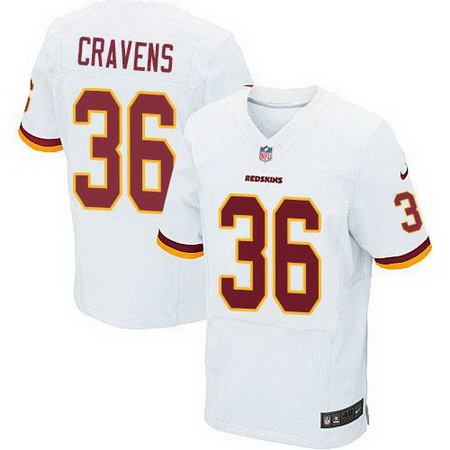 Nike Redskins #36 Su 27a Cravens White Mens Stitched NFL Elite Jersey