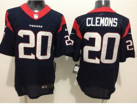 Nike Houston Texans 20 Chris Clemons Blue Elite NFL Jersey