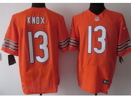 Nike Chicago Bears 13 Johnny Knox Orange Elite NFL Jersey