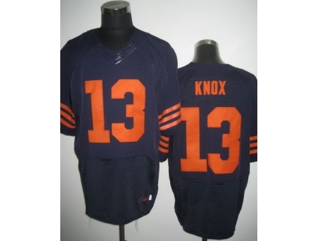 Nike Chicago Bears 13 Johnny Knox Blue Elite Orange Number NFL Jersey