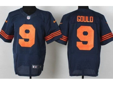 Nike Chicago Bears 9 Robbie Gould Blue Elite Orange Number NFL Jersey