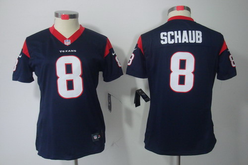 Nike Women Houston Texans #8 Schaub Blue Color[NIKE LIMITED Jersey]