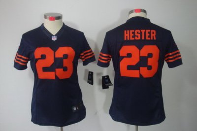 Nike Women Chicago Bears #23 Devin Hester Blue Color[Women Limited Jerseys]Orange Number