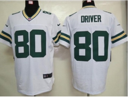 Nike Green Bay Packers 80 Donald Driver white Elite NFL Jersey