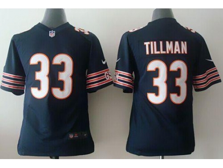 Youth Nike Chicago Bears #33 Charles Tillman Navy Blue Team Color Stitched NFL Jersey