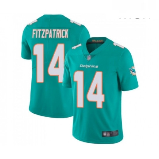 Mens Miami Dolphins 14 Ryan Fitzpatrick Aqua Green Team Color Vapor Untouchable Limited Player Footb