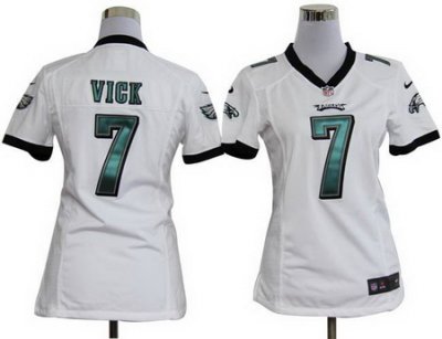 Women's Nike Philadelphia Eagles 7# Michael Vick White Nike NFL Jerseys