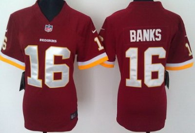 Women Nike Washington Redskins 16 Banks Red NFL Jersey