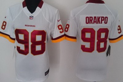 Women Nike Washington Redskins 98 Orakpo White Nike NFL Jerseys