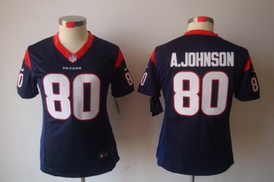 Women Nike Houston Texans #80 A.johnson Blue [Women's NIKE LIMITED Jersey]