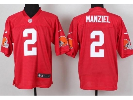 Nike Cleveland Browns 2 Johnny Manziel Red Elite QB NFL Jersey