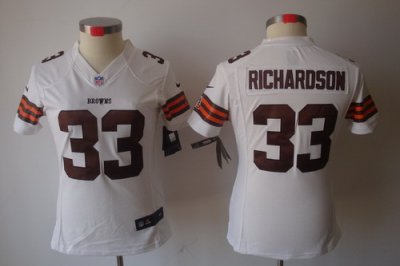 Women Nike Cleveland Browns 33# Trent Richardson White[Women's NIKE LIMITED Jersey]