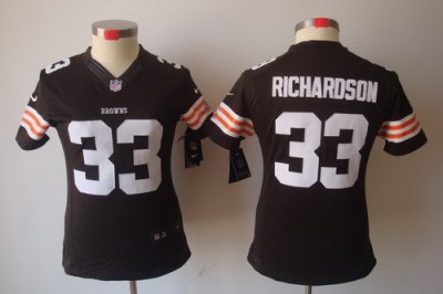 Women Nike Cleveland Browns 33# Trent Richardson Brown Color[Women's NIKE LIMITED Jersey]