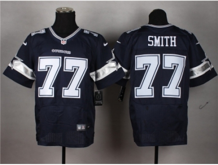 Nike Dallas Cowboys 77 Tyron Smith blue Elite NFL Jersey