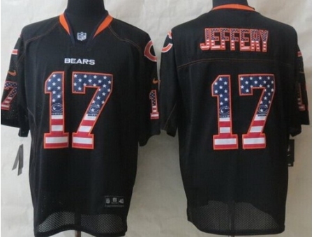 Nike Chicago Bears 17 Alshon Jeffery Black Elite USA Flag Fashion NFL Jersey