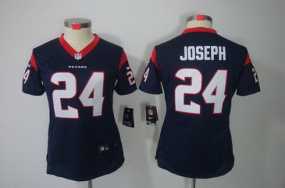 Women Nike Houston Texans #24 Johnathan Joseph Blue Color[NIKE LIMITED Jersey]