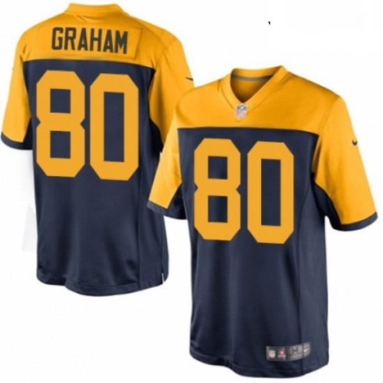 Youth Nike Green Bay Packers 80 Jimmy Graham Navy Blue Alternate Vapor Untouchable Elite Player NFL 