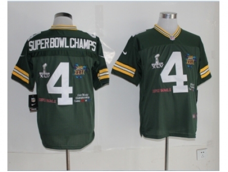 Nike Green Bay Packers 4 Super Bowl Champs Green Elite NFL Jersey