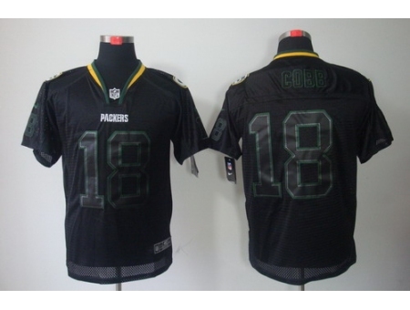 Nike Green Bay Packers 18 Randall Cobb Black Elite Lights Out NFL Jersey