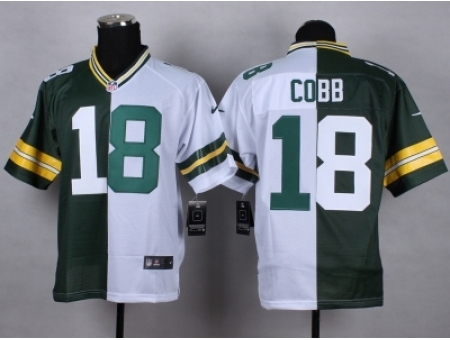 Nike Green Bay Packers 18 Randall Cobb green-white Elite Split NFL Jersey