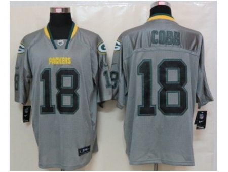 Nike Green Bay Packers 18 Randall Cobb Grey Elite Lights Out NFL Jersey