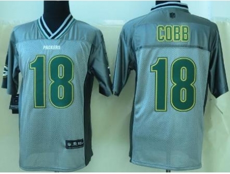 Nike Green Bay Packers 18 Randall Cobb Grey Elite Vapor NFL Jersey