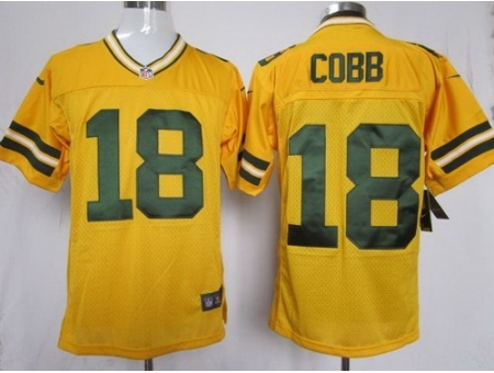 Nike Green Bay Packers 18 Randall Cobb Yellow Elite NFL Jersey