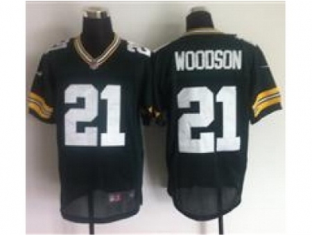 Nike Green Bay Packers 21 Charles Woodson Green Elite NFL Jersey