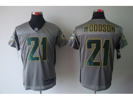 Nike Green bay Packers 21 Charles Woodson Grey Elite Shadow NFL Jersey