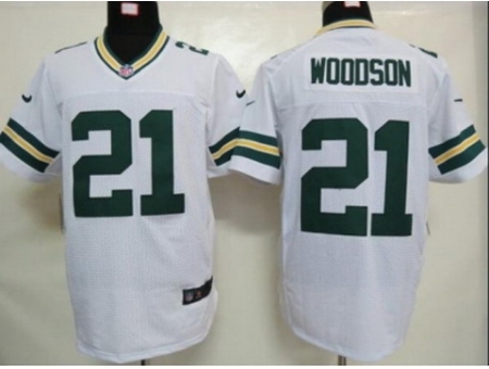 Nike Green Bay Packers 21 Charles Woodson white Elite NFL Jersey